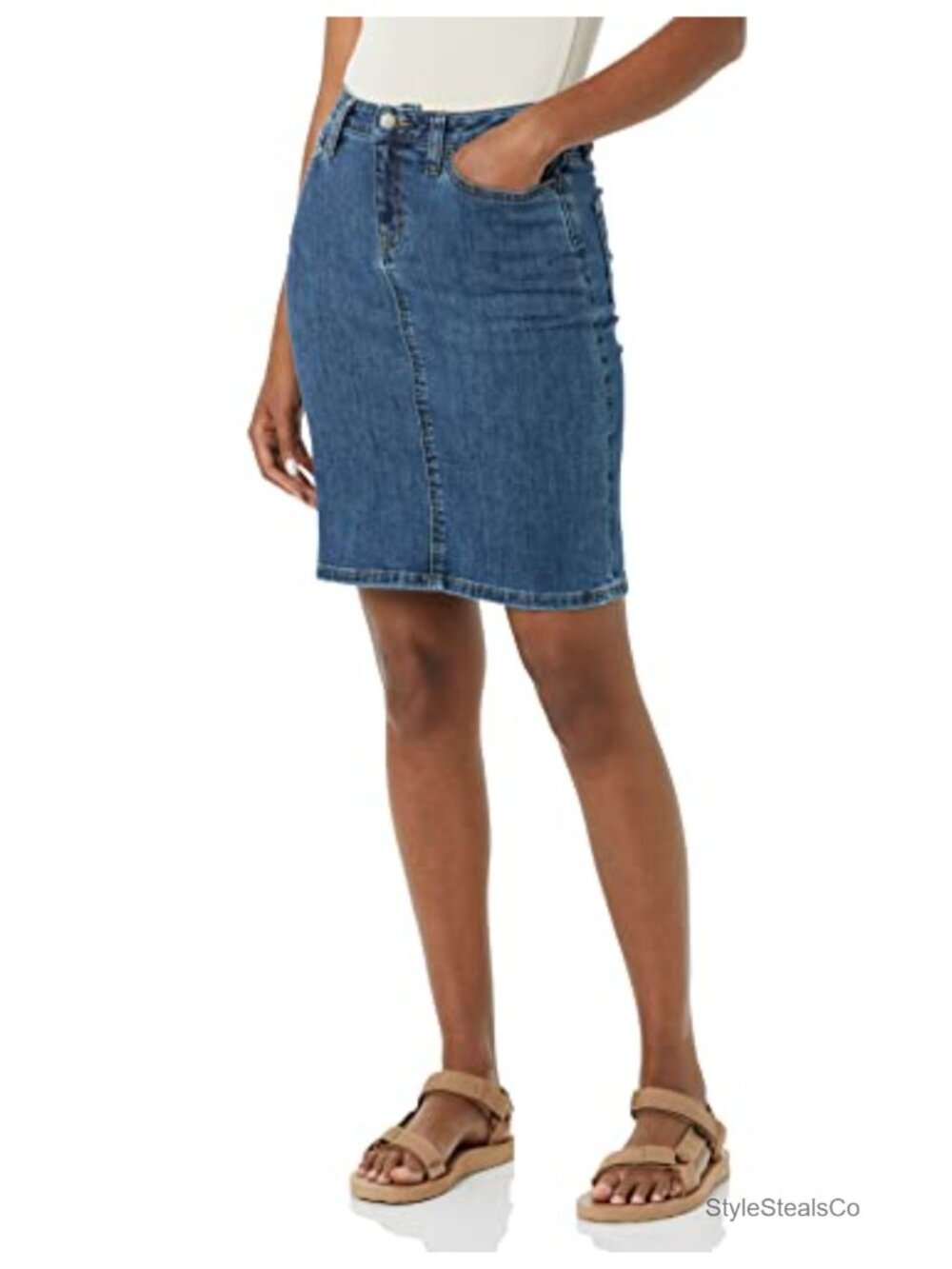 5-Pocket Denim Skirt with High Stretch Cotton Blend